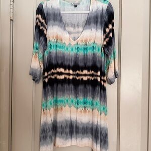 Tie-Dye V-Neck Swim Coverup